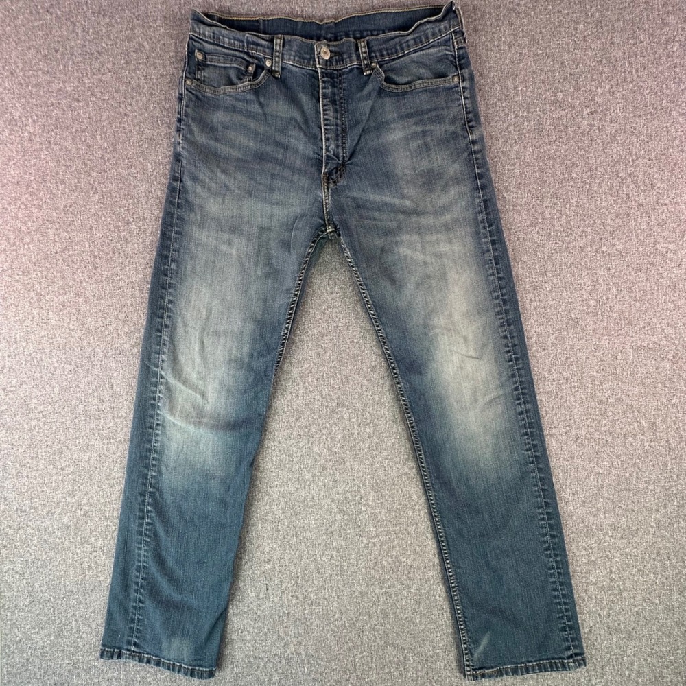 Levi's Jeans Mens 36x34 505 Regular Fit Blue Medium Wash Stretch Denim